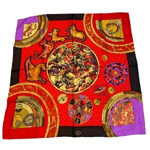 Versace Astrology Zodiac Silk Scarf – Vintage – With Original Envelope